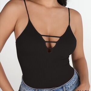 NWOT Shakira Ribbed Bodysuit - Black